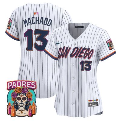 Women's San Diego Padres 2026 City Connect Vapor Premier Stitched Jersey - Pinstripe / Manny Machado