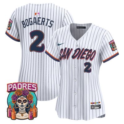 Women's San Diego Padres 2026 City Connect Vapor Premier Stitched Jersey - Pinstripe / Xander Bogaerts