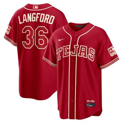 Wyatt Langford Texas Rangers 2026 City Connect Stadium Jersey - Red