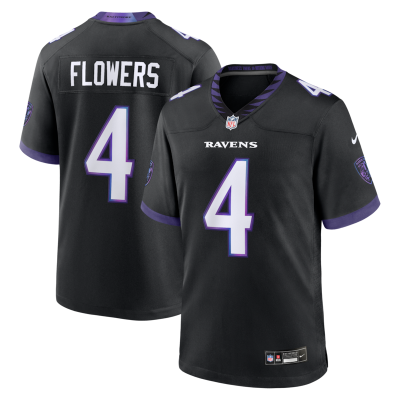Zay Flowers Baltimore Ravens Alternate Game Jersey - Black