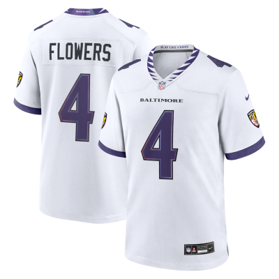 Zay Flowers Baltimore Ravens Game Jersey - White