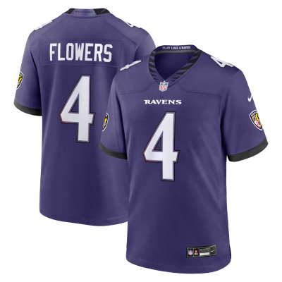 Zay Flowers Baltimore Ravens Team Game Jersey - Purple