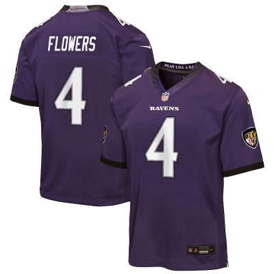 Zay Flowers Baltimore Ravens Youth Game Jersey - Purple
