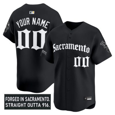 Athletics 'Sacramento Gothic Edition' Vapor Premier Limited Custom Jersey - Black
