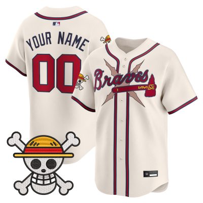 Atlanta Braves x One Piece Vapor Premier Limited Custom Jersey - Cream