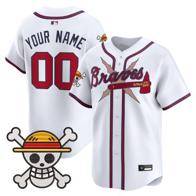 Atlanta Braves x One Piece Vapor Premier Limited Custom Jersey - White