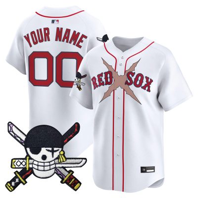 Boston Red Sox x One Piece Zoro Patch Vapor Premier Limited Custom Jersey - White