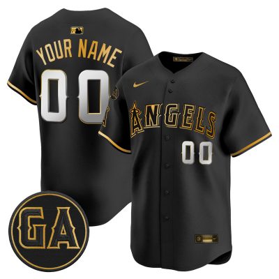 Los Angeles Angels 'Garret Anderson Tribute Patch' Vapor Premier Limited Custom Jersey - Black Gold