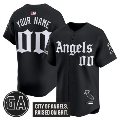 Los Angeles Angels 'Garret Anderson Tribute Patch' Vapor Premier Limited Custom Jersey - Gothic Edition - Black