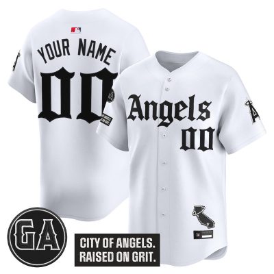 Los Angeles Angels 'Garret Anderson Tribute Patch' Vapor Premier Limited Custom Jersey - Gothic Edition - White