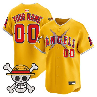 Los Angeles Angels x One Piece Vapor Premier Limited Custom Jersey - Gold