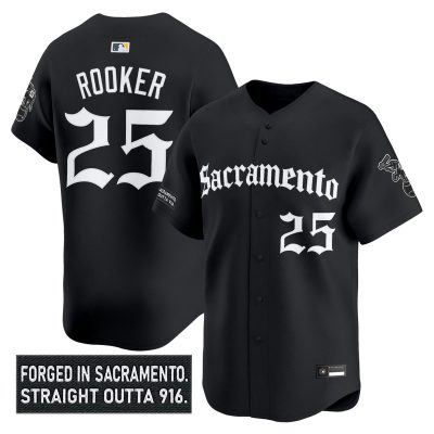 Men's Athletics 'Sacramento Gothic Edition' Vapor Premier Limited Jersey - Black / Brent Rooker