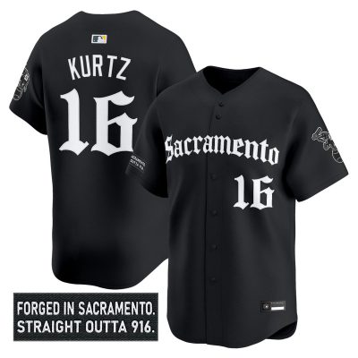 Men's Athletics 'Sacramento Gothic Edition' Vapor Premier Limited Jersey - Black / Nick Kurtz