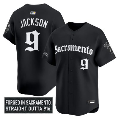 Men's Athletics 'Sacramento Gothic Edition' Vapor Premier Limited Jersey - Black / Reggie Jackson