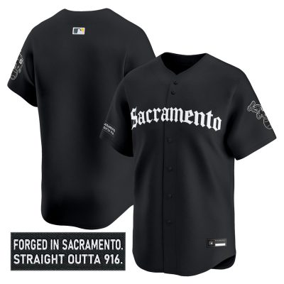 Men's Athletics 'Sacramento Gothic Edition' Vapor Premier Limited Jersey - Black / Team