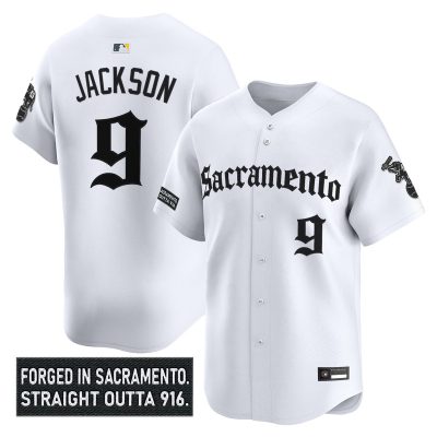 Men's Athletics 'Sacramento Gothic Edition' Vapor Premier Limited Jersey - White / Reggie Jackson