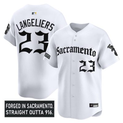 Men's Athletics 'Sacramento Gothic Edition' Vapor Premier Limited Jersey - White / Shea Langeliers