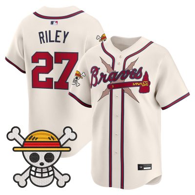 Men's Atlanta Braves x One Piece Vapor Premier Limited Jersey - Cream / Austin Riley
