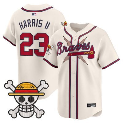 Men's Atlanta Braves x One Piece Vapor Premier Limited Jersey - Cream / Michael Harris II
