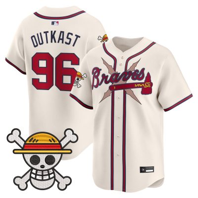 Men's Atlanta Braves x One Piece Vapor Premier Limited Jersey - Cream / OutKast