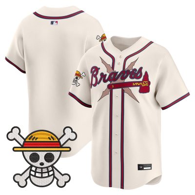 Men's Atlanta Braves x One Piece Vapor Premier Limited Jersey - Cream / Team