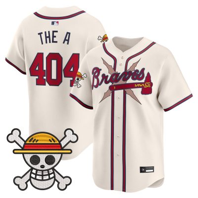 Men's Atlanta Braves x One Piece Vapor Premier Limited Jersey - Cream / The A 404