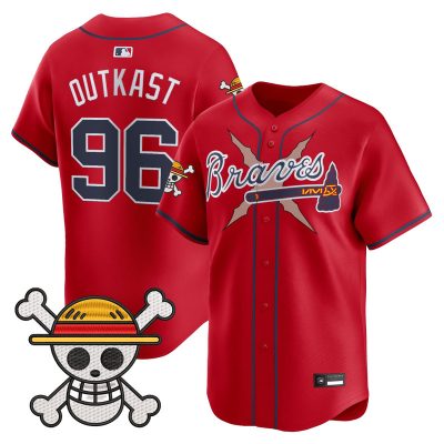 Men's Atlanta Braves x One Piece Vapor Premier Limited Jersey - Red / OutKast