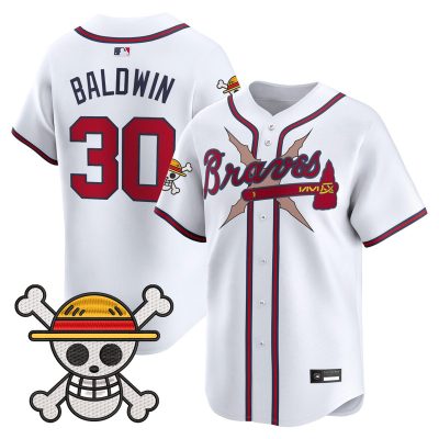 Men's Atlanta Braves x One Piece Vapor Premier Limited Jersey - White / Drake Baldwin