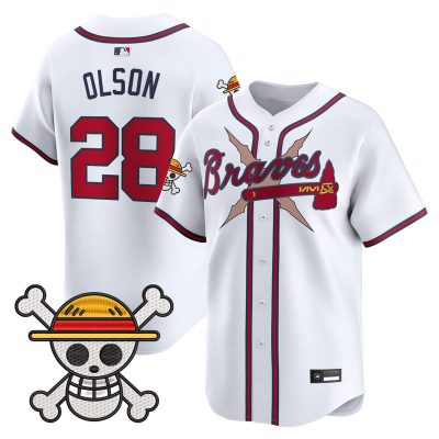 Men's Atlanta Braves x One Piece Vapor Premier Limited Jersey - White / Matt Olson