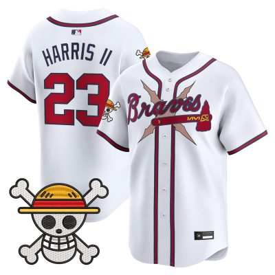 Men's Atlanta Braves x One Piece Vapor Premier Limited Jersey - White / Michael Harris II
