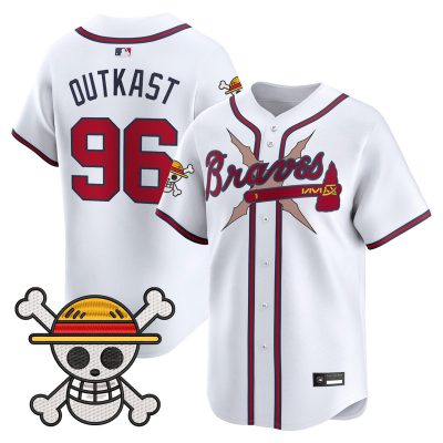Men's Atlanta Braves x One Piece Vapor Premier Limited Jersey - White / OutKast