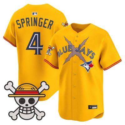 Men's Blue Jays x One Piece Vapor Premier Limited Jersey - Gold / George Springer