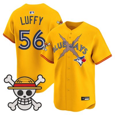 Men's Blue Jays x One Piece Vapor Premier Limited Jersey - Gold / Luffy