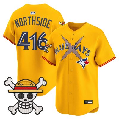 Men's Blue Jays x One Piece Vapor Premier Limited Jersey - Gold / NorthSide 416