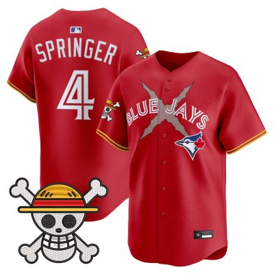 Men's Blue Jays x One Piece Vapor Premier Limited Jersey - Red / George Springer