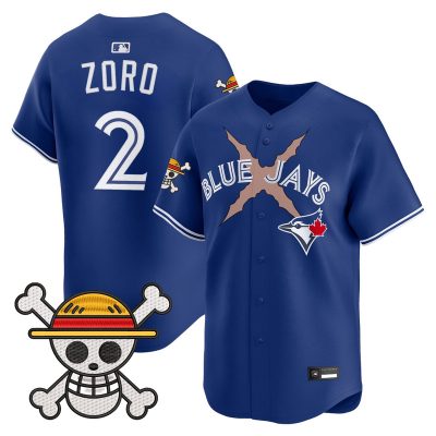 Men's Blue Jays x One Piece Vapor Premier Limited Jersey - Royal / Zoro