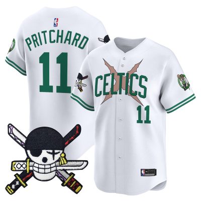 Men's Boston Celtics x One Piece Patch Vapor Baseball Jersey - Zoro Edition - Stitched - Association / Payton Pritchard