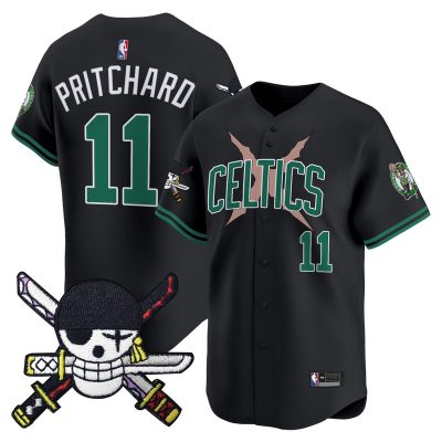 Men's Boston Celtics x One Piece Patch Vapor Baseball Jersey - Zoro Edition - Stitched - Statement / Payton Pritchard