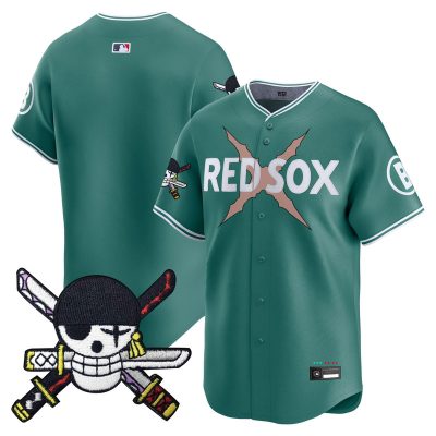 Men's Boston Red Sox x One Piece Zoro Patch Vapor Premier Limited Jersey - City Connect / Team