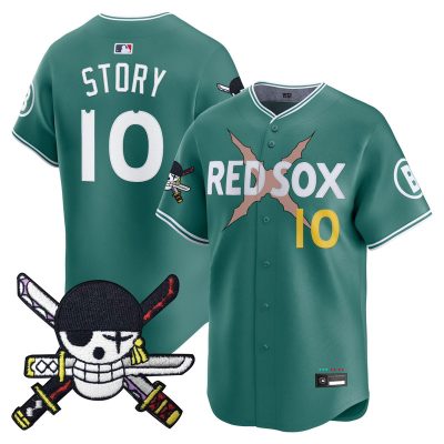 Men's Boston Red Sox x One Piece Zoro Patch Vapor Premier Limited Jersey - City Connect / Trevor Story