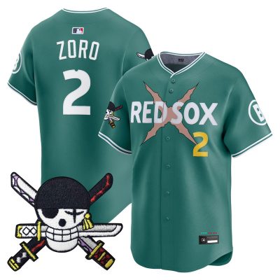 Men's Boston Red Sox x One Piece Zoro Patch Vapor Premier Limited Jersey - City Connect / Zoro