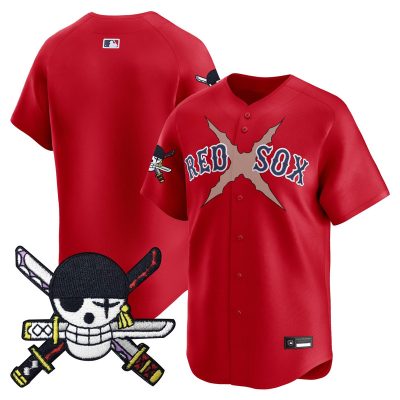 Men's Boston Red Sox x One Piece Zoro Patch Vapor Premier Limited Jersey - Red / Team