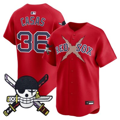 Men's Boston Red Sox x One Piece Zoro Patch Vapor Premier Limited Jersey - Red / Triston Casas
