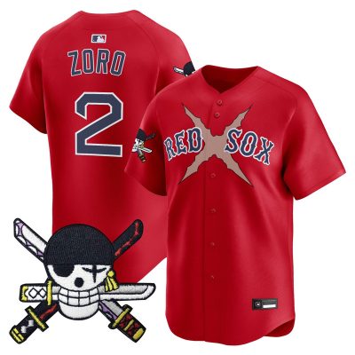 Men's Boston Red Sox x One Piece Zoro Patch Vapor Premier Limited Jersey - Red / Zoro