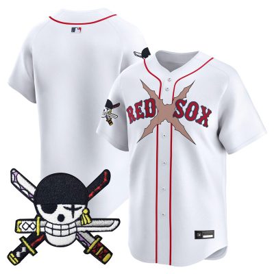 Men's Boston Red Sox x One Piece Zoro Patch Vapor Premier Limited Jersey - White / Team
