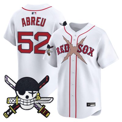 Men's Boston Red Sox x One Piece Zoro Patch Vapor Premier Limited Jersey - White / Wilyer Abreu