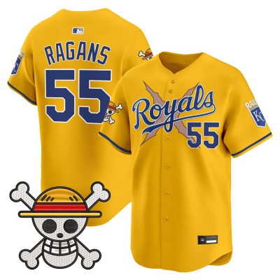 Men's Kansas City Royals x One Piece Vapor Premier Limited Jersey - Gold / Cole Ragans