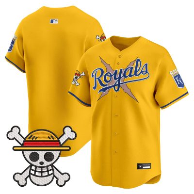 Men's Kansas City Royals x One Piece Vapor Premier Limited Jersey - Gold / Team