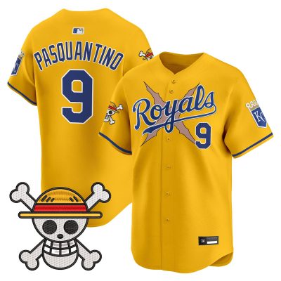 Men's Kansas City Royals x One Piece Vapor Premier Limited Jersey - Gold / Vinnie Pasquantino