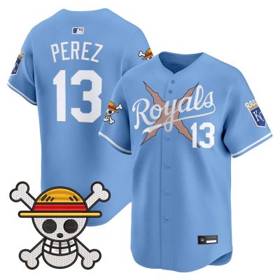 Men's Kansas City Royals x One Piece Vapor Premier Limited Jersey - Light Blue / Salvador Perez